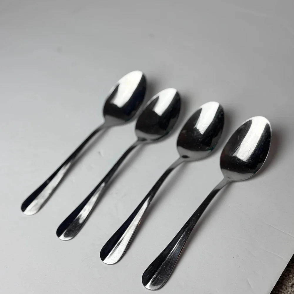 Pfaltzgraff Stainless Steel Teaspoons Set of 4 Silver Mirror Finish 18/0 China